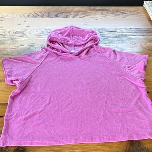 Time and Tru Pink/Purple Short Sleeve Terry cloth Hoodie - Size XXL